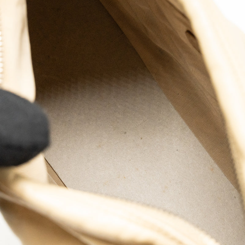 Chanel vintage tote hobo bag with tortoiseshell tag leather beige LGHW