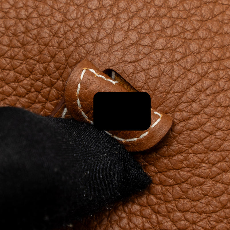 Hermes Mini Evelyne Clemence Gold/Cornaline-Blanc SHW Stamp Y