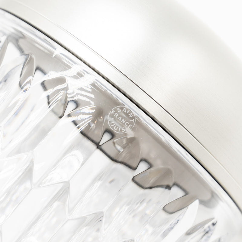 HERMES X Saint Louis Folia Mini Portable Crystal Lamp Silver SHW