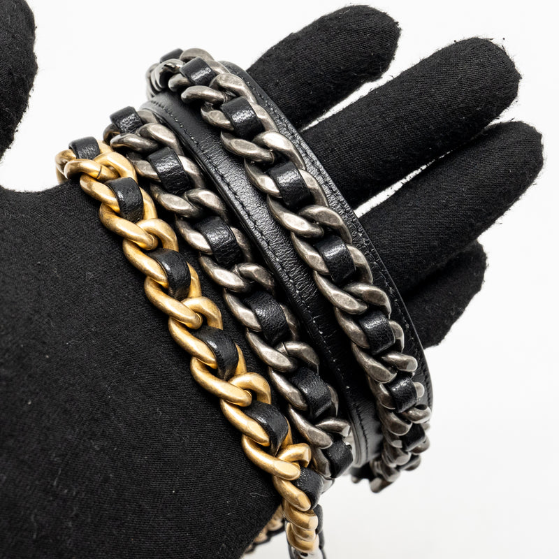 Chanel 19 round clutch with chain tweed multicolour GHW