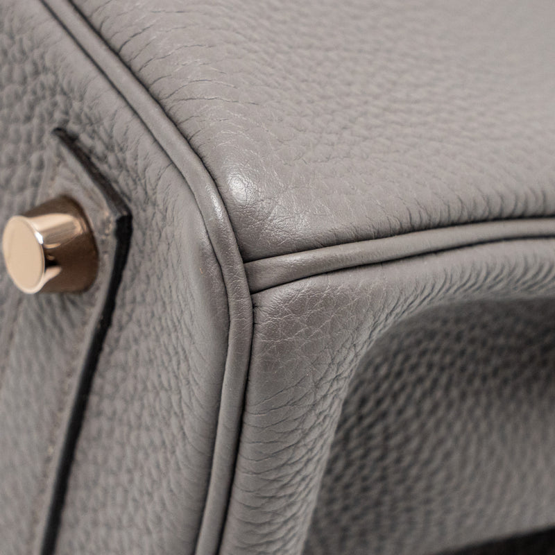 Hermes Birkin 25 Togo Gris Etain RGHW Stamp D