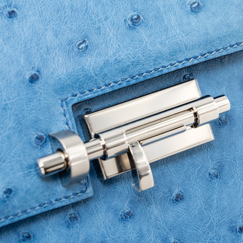 Hermes Mini Verrou Ostrich Hanada SHW Stamp Z