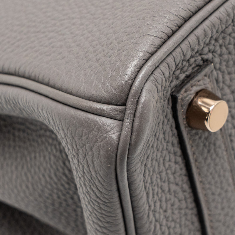 Hermes Birkin 25 Togo Gris Etain RGHW Stamp D