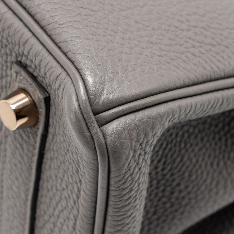 Hermes Birkin 25 Togo Gris Etain RGHW Stamp D