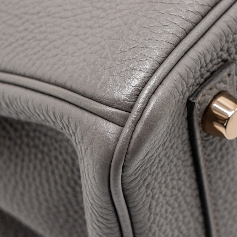 Hermes Birkin 25 Togo Gris Etain RGHW Stamp D