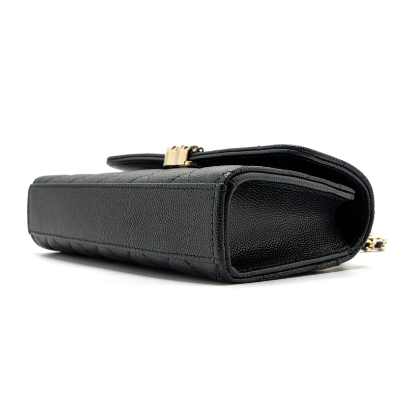 chanel 23p top handle mini flap bag with chain caviar black LGHW (microchip)