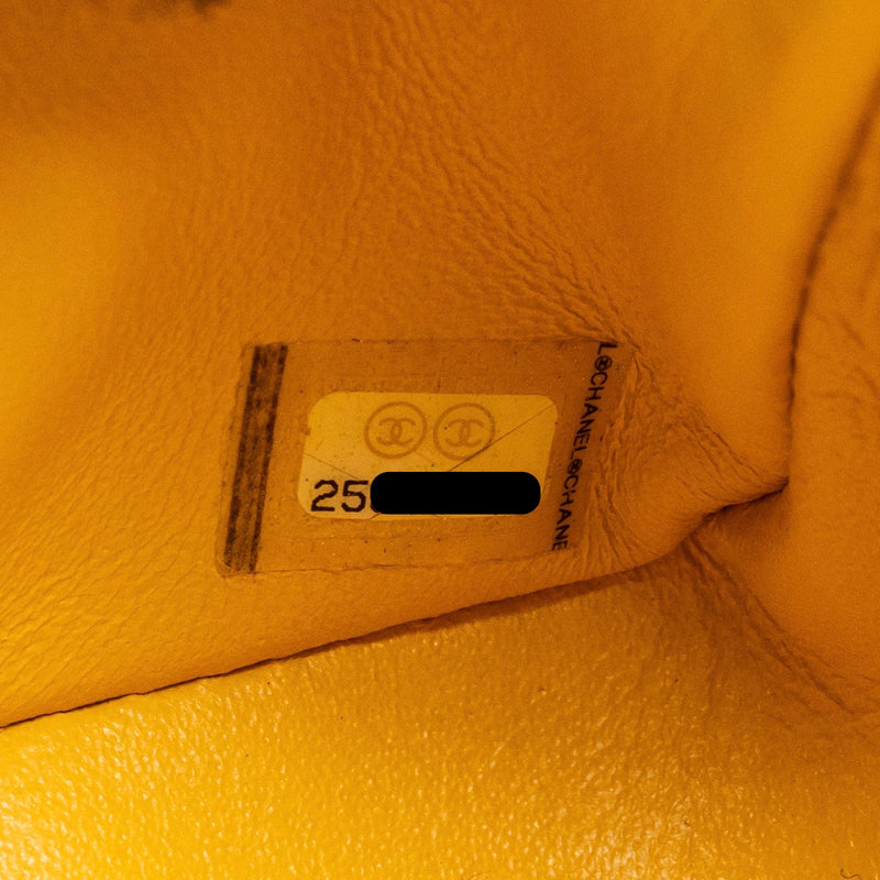 Chanel Classic mini square flap bag caviar yellow LGHW