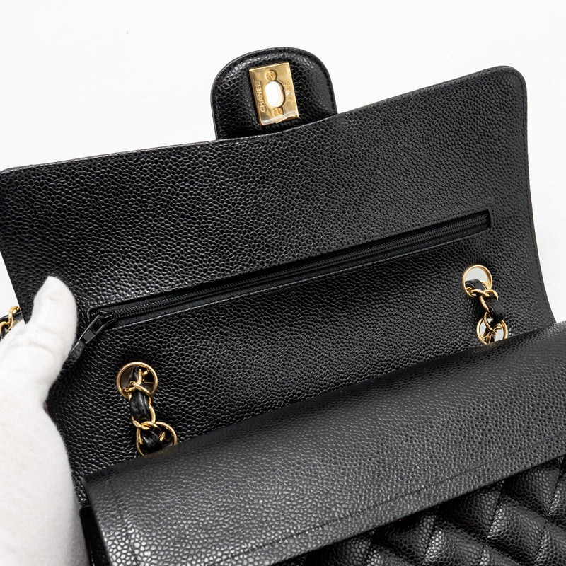 Chanel Medium Classic Double Flap Bag Caviar Black GHW(microchip)