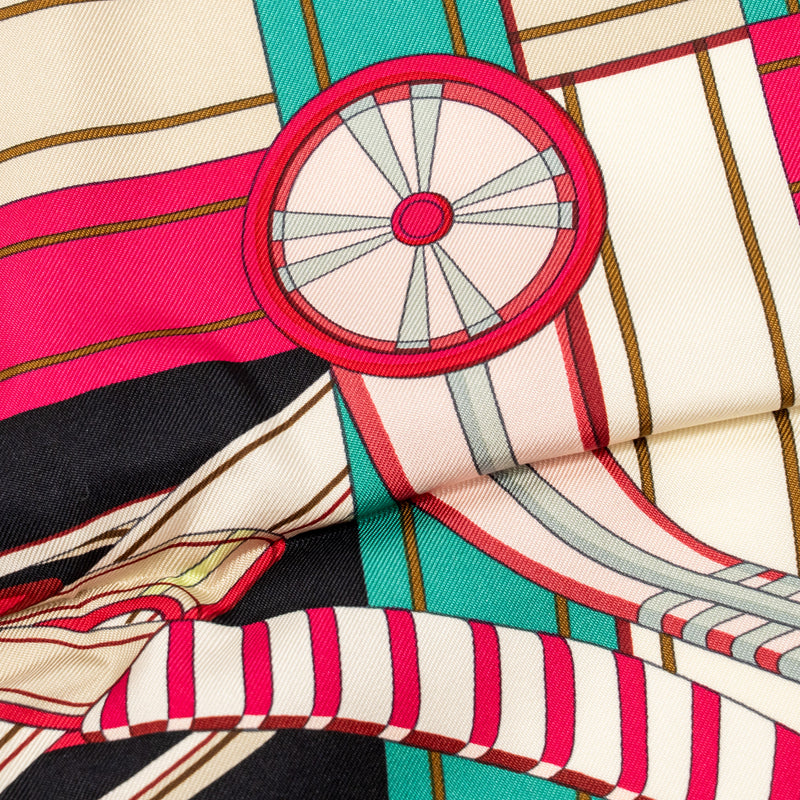 Hermes 90cm Silk Scarf Voltes Et Pirouettes Multicolour