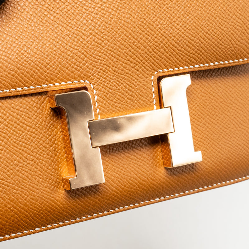 Hermes mini constance epsom gold RGHW stamp K