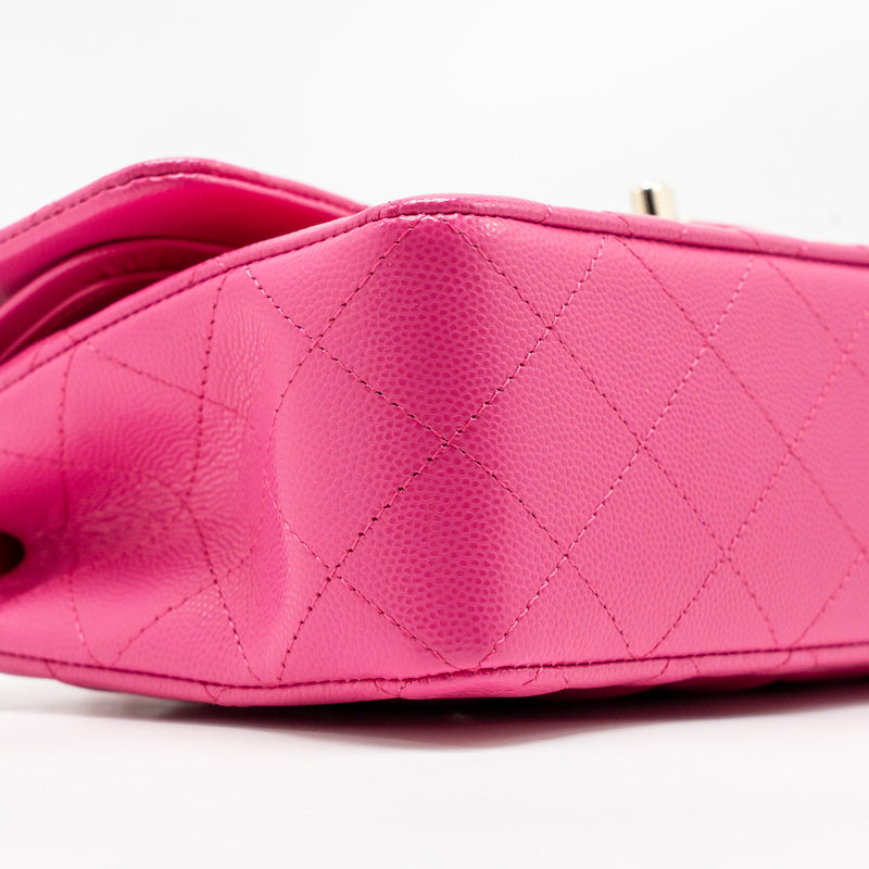 Chanel Small Classic Double Flap Bag Caviar Pink LGHW (Microchip)