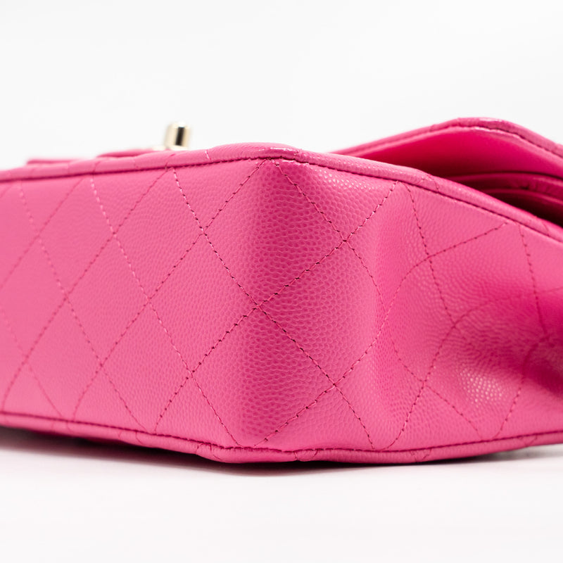 Chanel Small Classic Double Flap Bag Caviar Pink LGHW (Microchip)