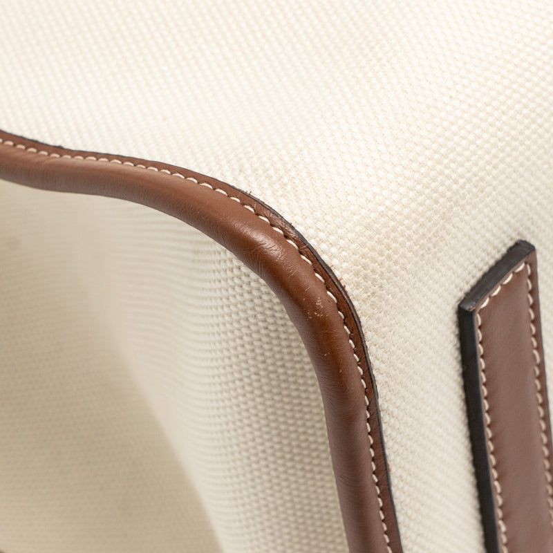 Burberry Medium Freya Tote Canvas/Leather Natural/Tan GHW
