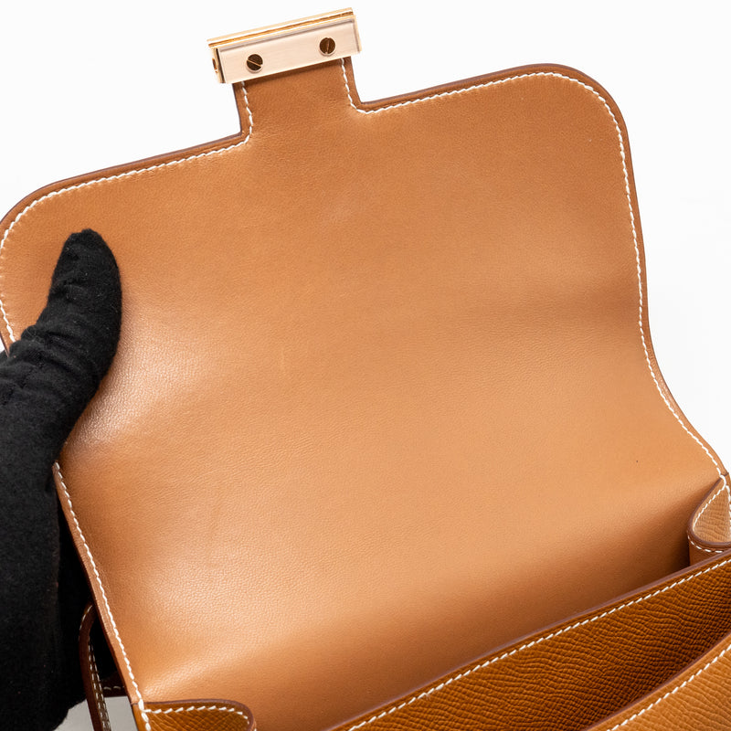 Hermes mini constance epsom gold RGHW stamp K