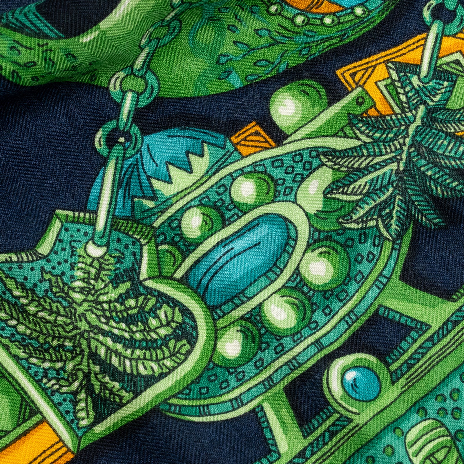 Hermes 140CM Zenobie Reine De Palmyre Scarf Cashmere/Silk Marine/Vert/