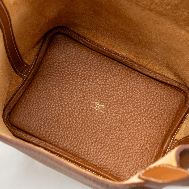 Hermes Picotin 18 Lock bag clemence gold GHW stamp U
