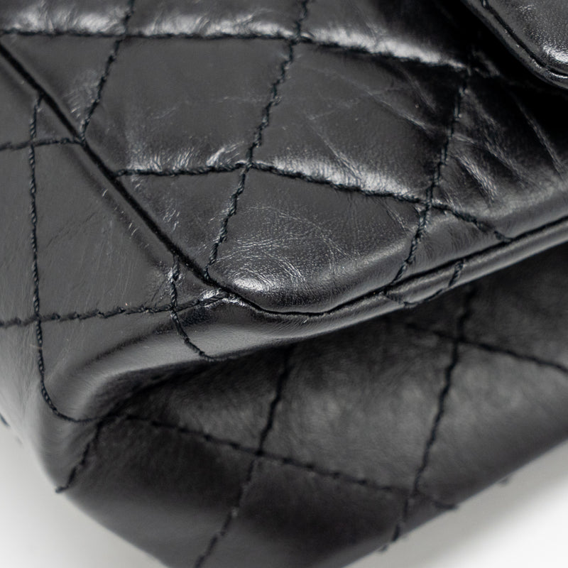 Chanel small 2.55 Reissue flap bag aged calfskin black GHW