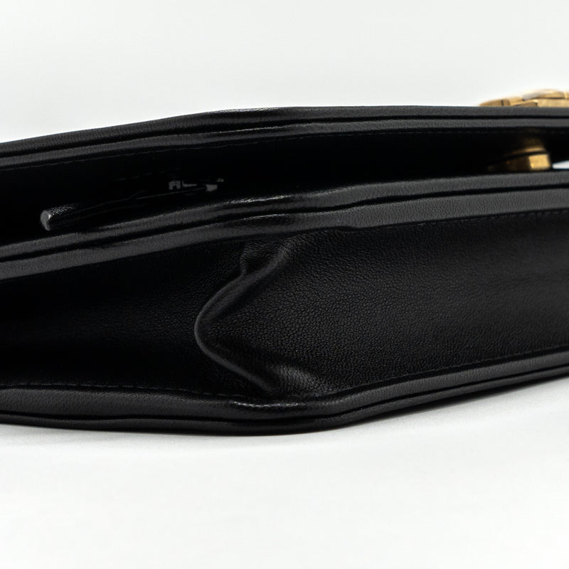 Chanel Boy Wallet On Chain Lambskin Black GHW(Microchip)