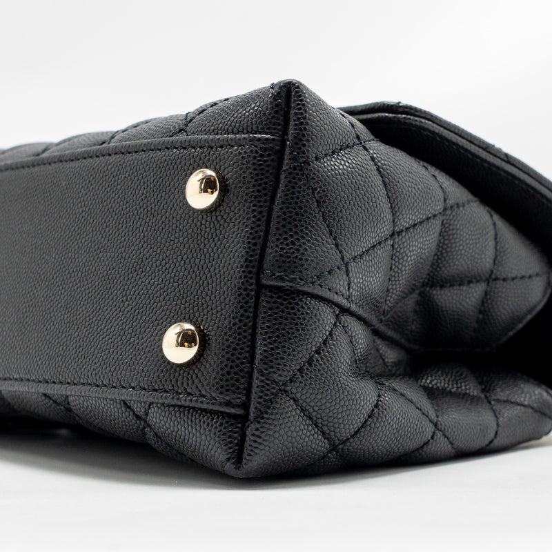 Chanel Small Coco Handle Caviar Black LGHW (Microchip)
