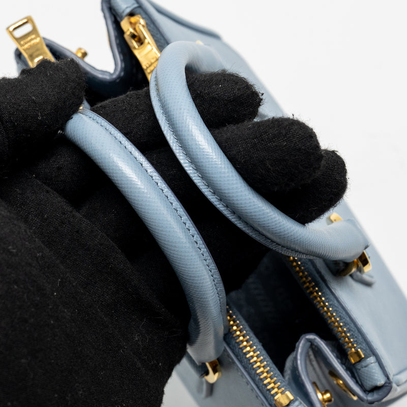 Parada Galleria Saffiano Mini Tote Bag leather light blue GHW