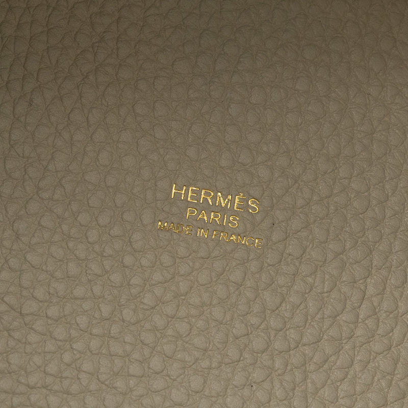Hermes picotin 18 lock bag clemence beton GHW stamp U