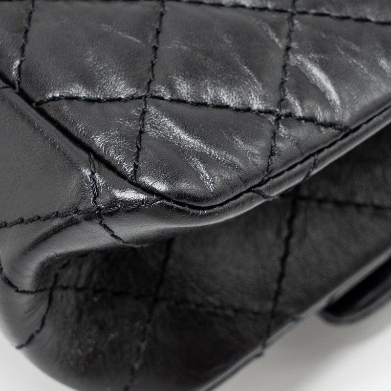 Chanel small 2.55 Reissue flap bag aged calfskin black GHW