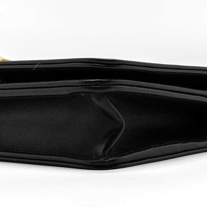 Chanel Boy Wallet On Chain Lambskin Black GHW(Microchip)
