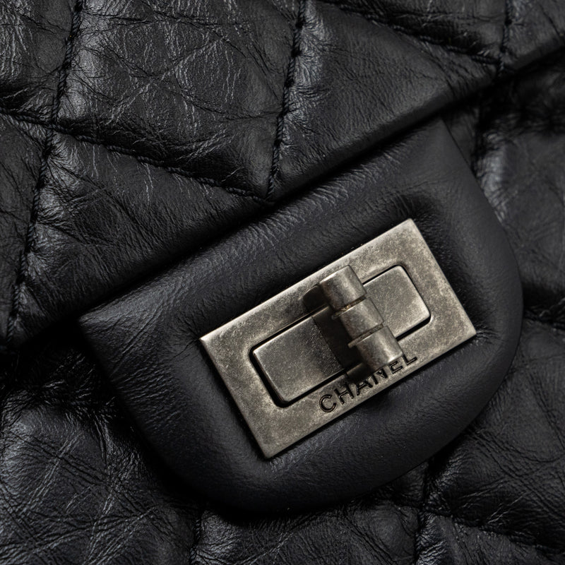 Chanel Large 2.55 Reissue Flap Bag Aged Calfskin Black Ruthenium Hardw