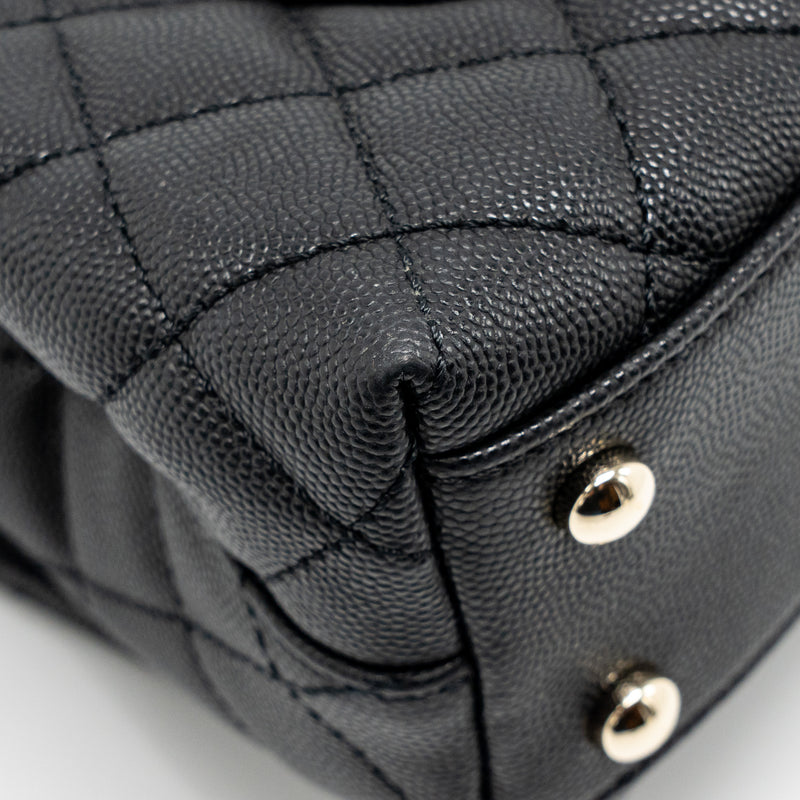 Chanel Small Coco Handle Caviar Black LGHW (Microchip)