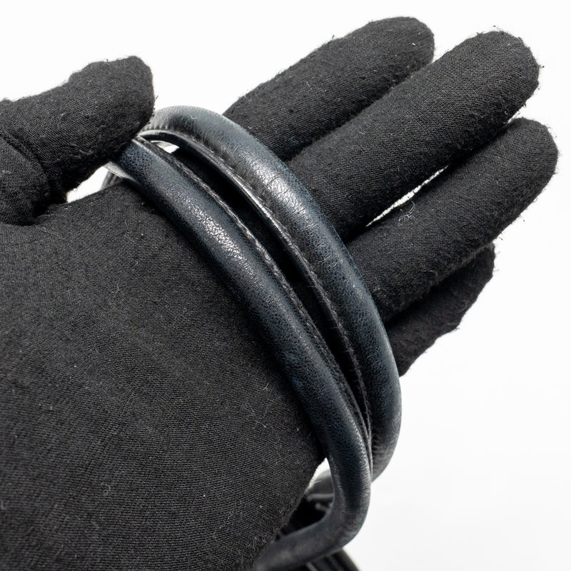 Prada top handle Dangle Bag leather black SHW