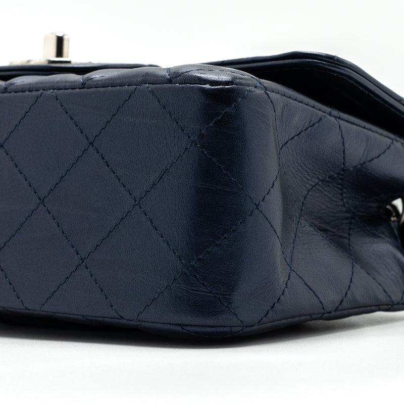Chanel mini rectangular flap bag calfskin limited dark blue SHW