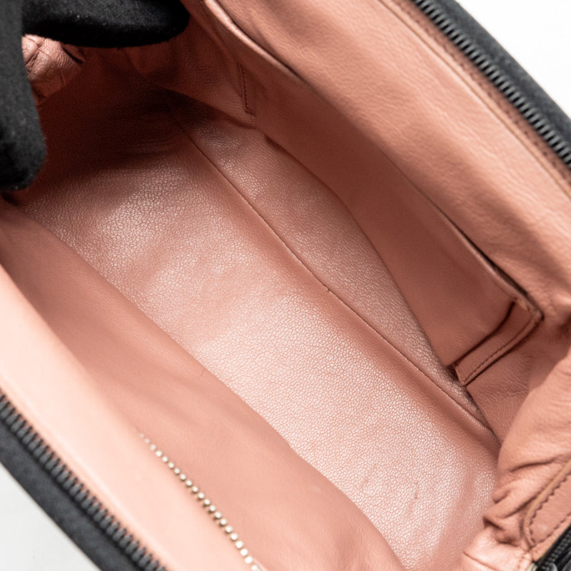 Prada top handle Dangle Bag leather black SHW