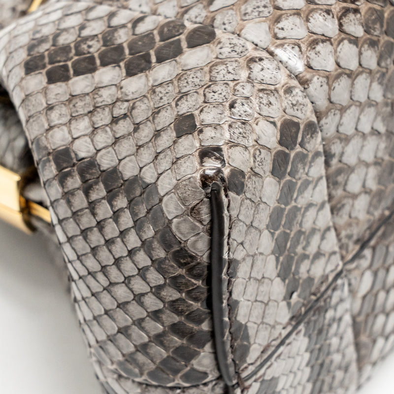 Fendi First Small Python Dark Grey GHW