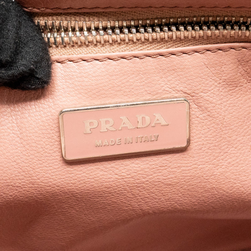 Prada top handle Dangle Bag leather black SHW