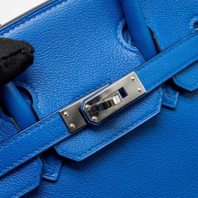 Hermes Birkin 25 Taurillon Novello I7 Blue Zellige SHW stamp Y