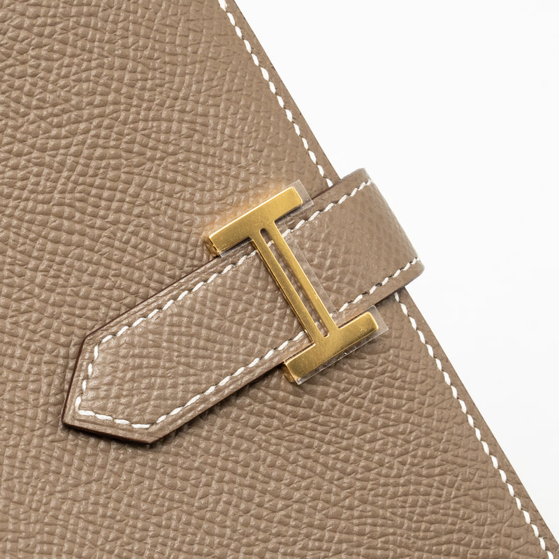 Hermes Bearn Compact Wallet Epsom Etoupe GHW Stamp W
