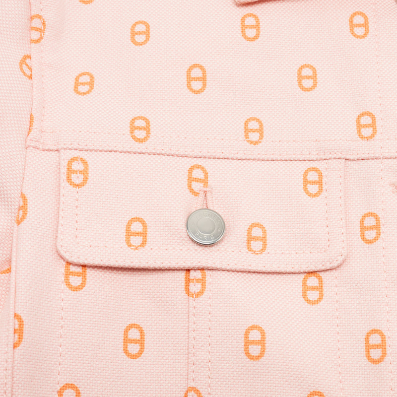 Hermes Size 38 Chaine D’ancre Denim Jacket Rose Pop