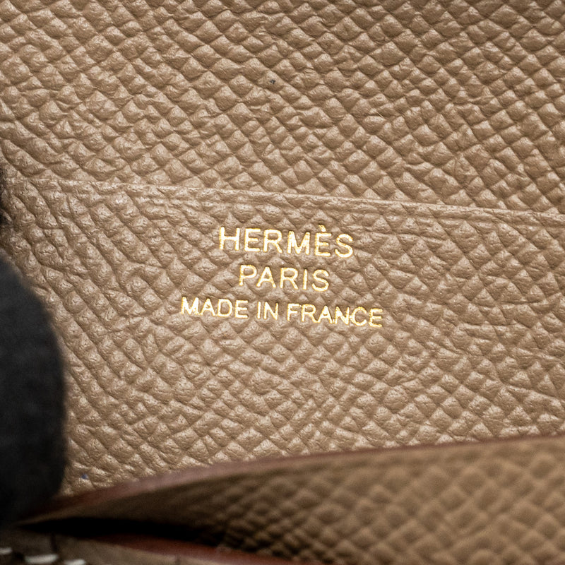Hermes Bearn Compact Wallet Epsom Etoupe GHW Stamp W