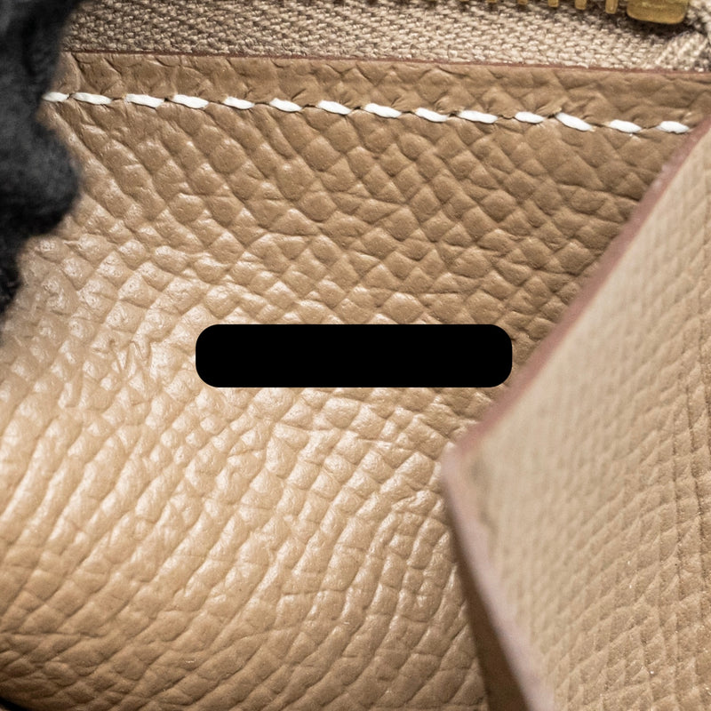Hermes Bearn Compact Wallet Epsom Etoupe GHW Stamp W