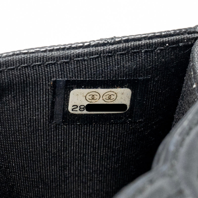 Chanel CC Filigree quilted flap card holder caviar black GHW