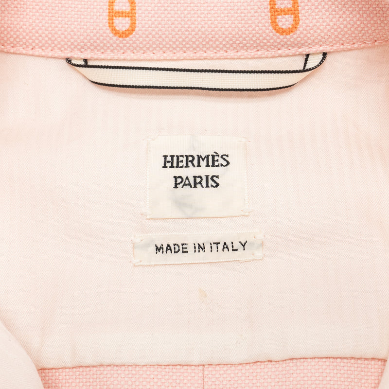 Hermes Size 38 Chaine D'ancre Denim Jacket Rose Pop