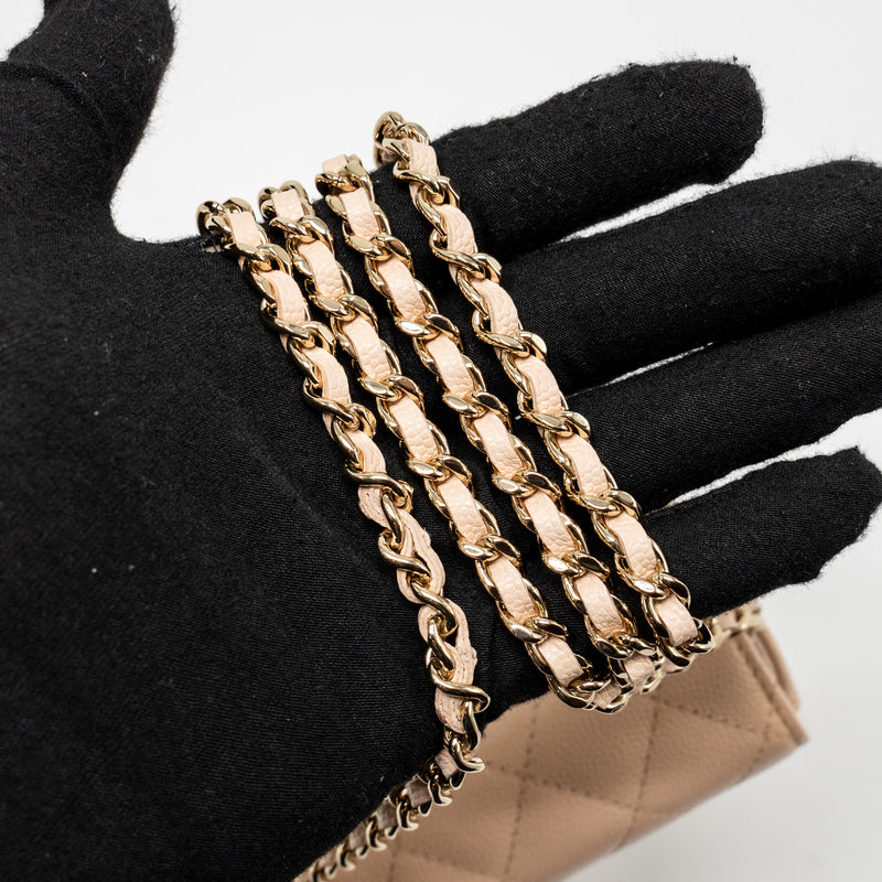 Chanel Mini Clutch with Chain Caviar Beige LGHW