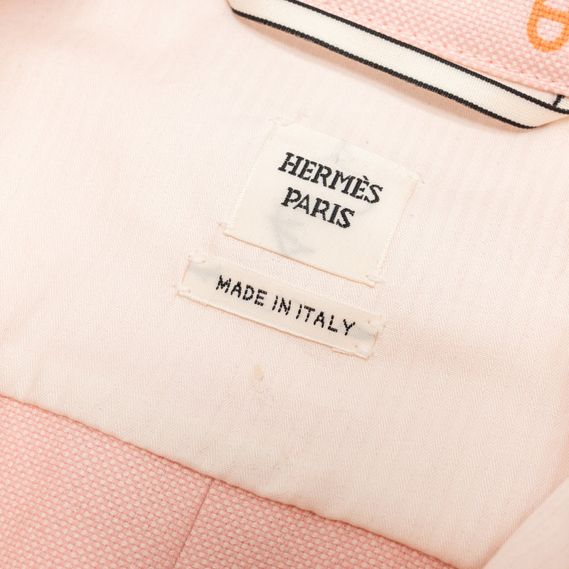 Hermes Size 38 Chaine D’ancre Denim Jacket Rose Pop