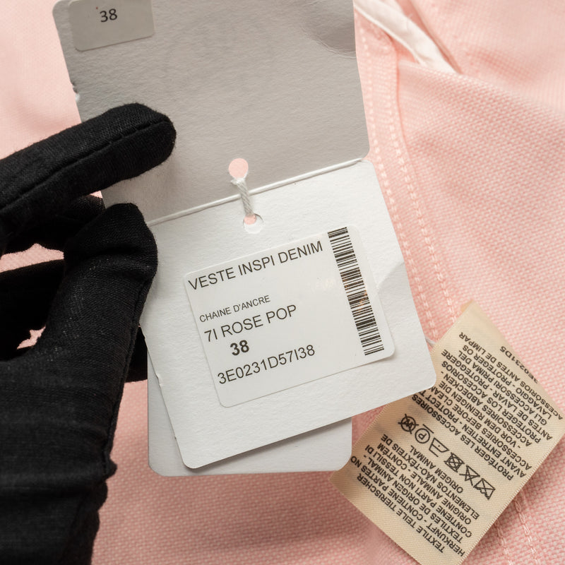 Hermes Size 38 Chaine D’ancre Denim Jacket Rose Pop