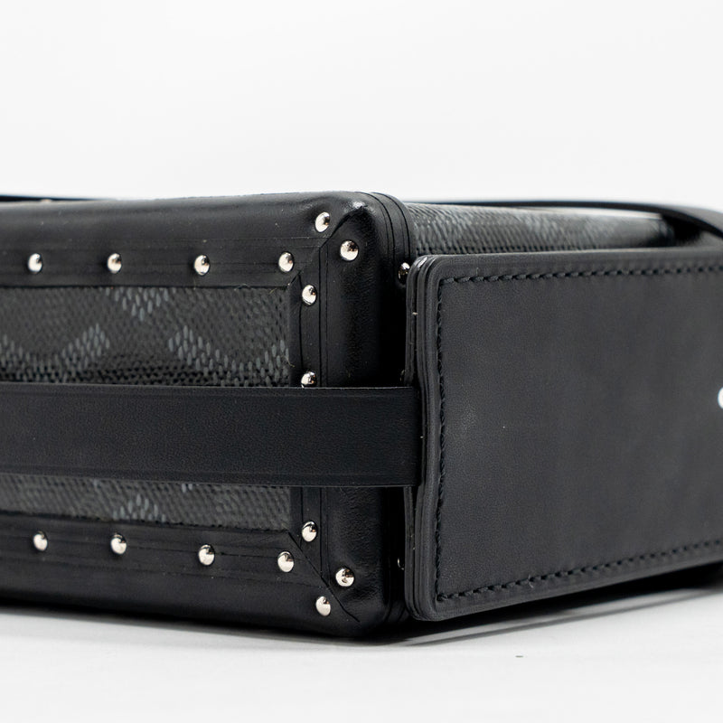 Goyard Minaudiere Trunk Bag Goyardine Canvas Black SHW