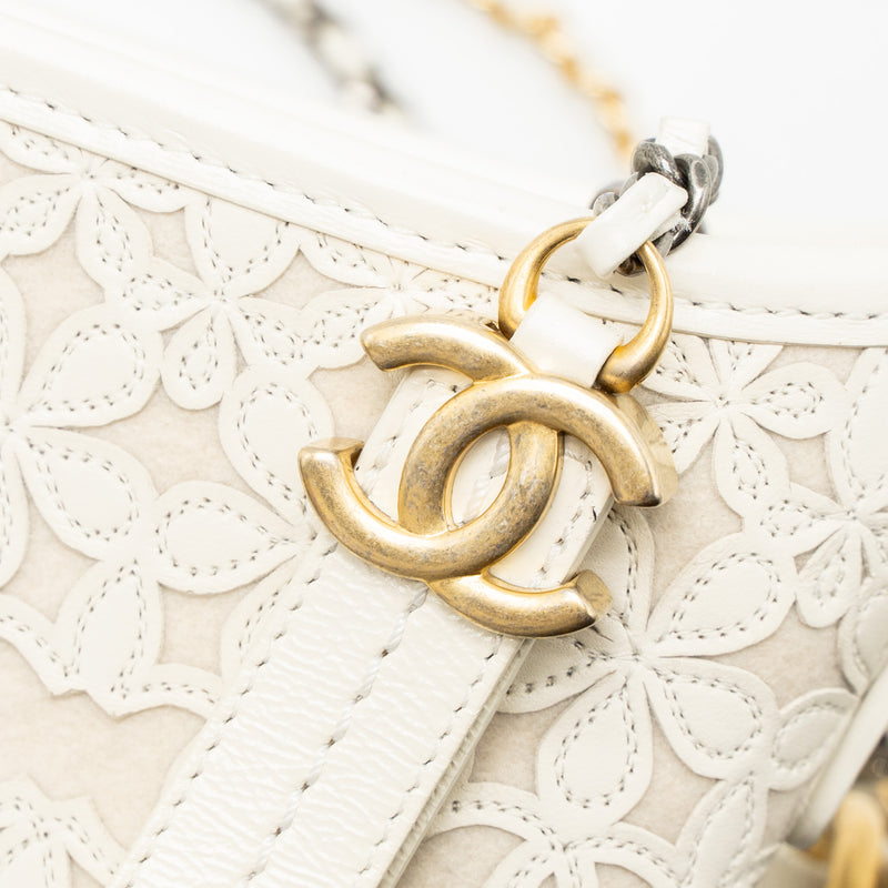 Chanel Small Gabrielle Hobo Bag Limited Edition Calfskin White Multicolour Hardware