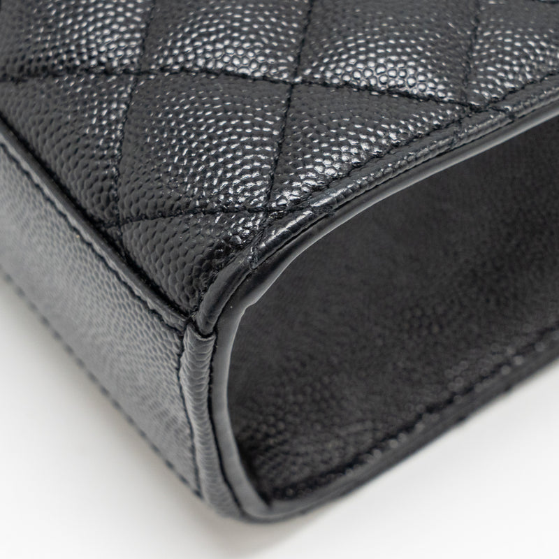 Saint Laurent/Ysl Medium Envelop Bag Grained Calfskin Black SHW