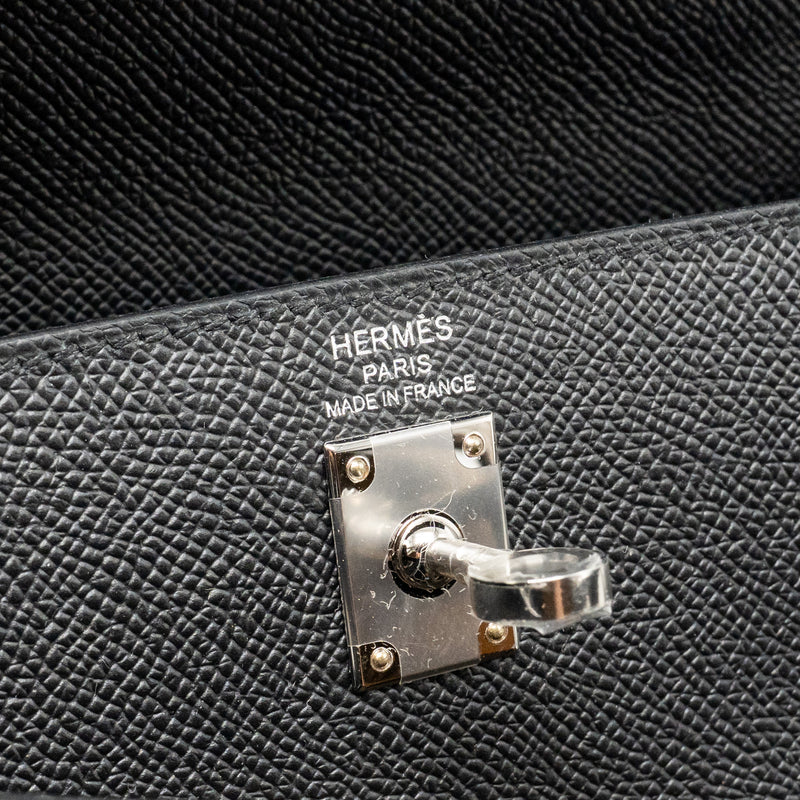 Hermes Kelly 25 Epsom Black SHW Stamp W