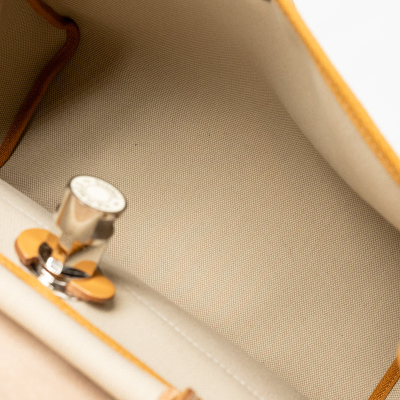 Hermes herbag 31 zip bag canvas/Hunter leather beton/nata SHW stamp U