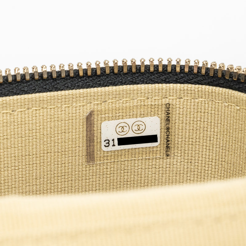 Chanel pearl crush mini vanity with chain lambskin Black GHW